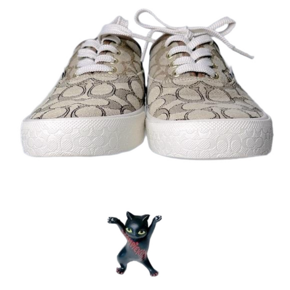 COACH CitySole Signature C Logo Khaki Low Top Sneakers Women’s Size 7 New - Picture 9 of 15